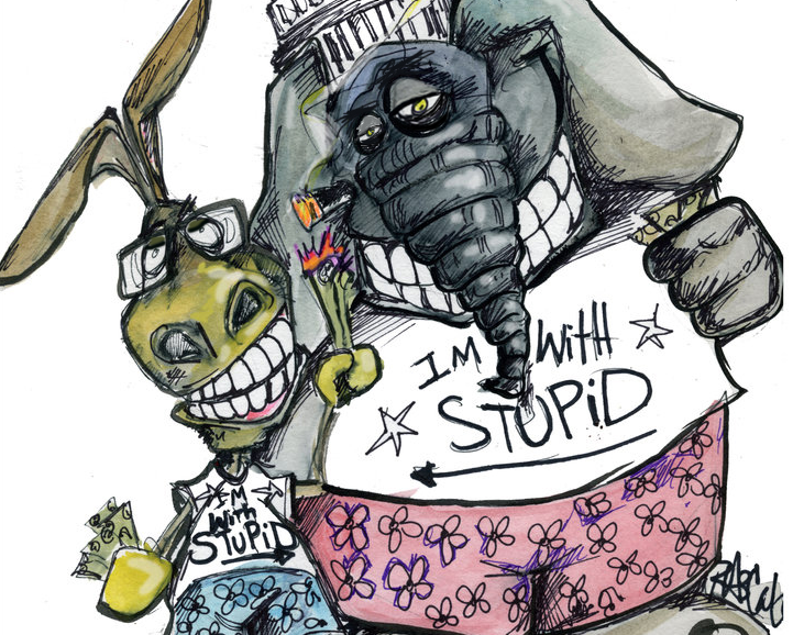 Some Political Art in the Steadman style